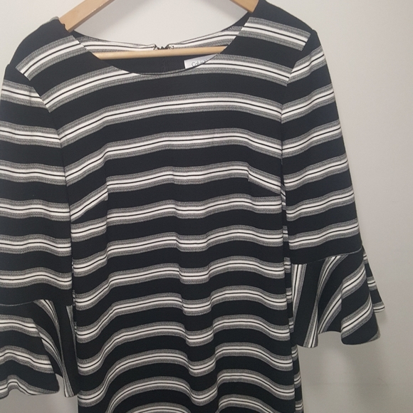 Calvin Klein Stripe Bell Sleeve Dress - Picture 3 of 6